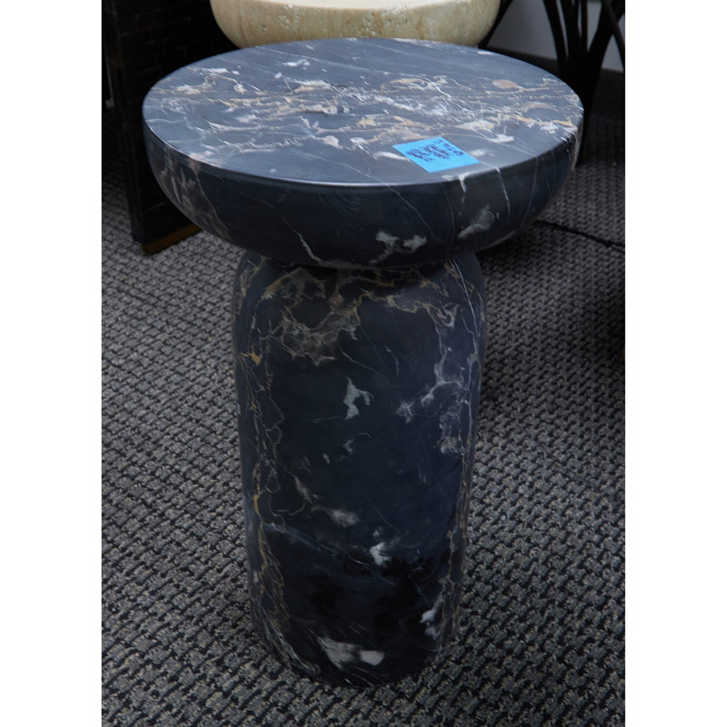 Table de bout en marbre Tumble, Noir