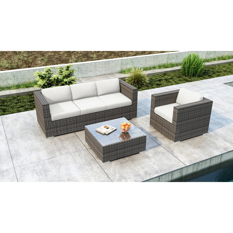 Ballu 4 - Person Patio Conversation Set with Cushions, Canvas Natural Sunbrella® Canvas
