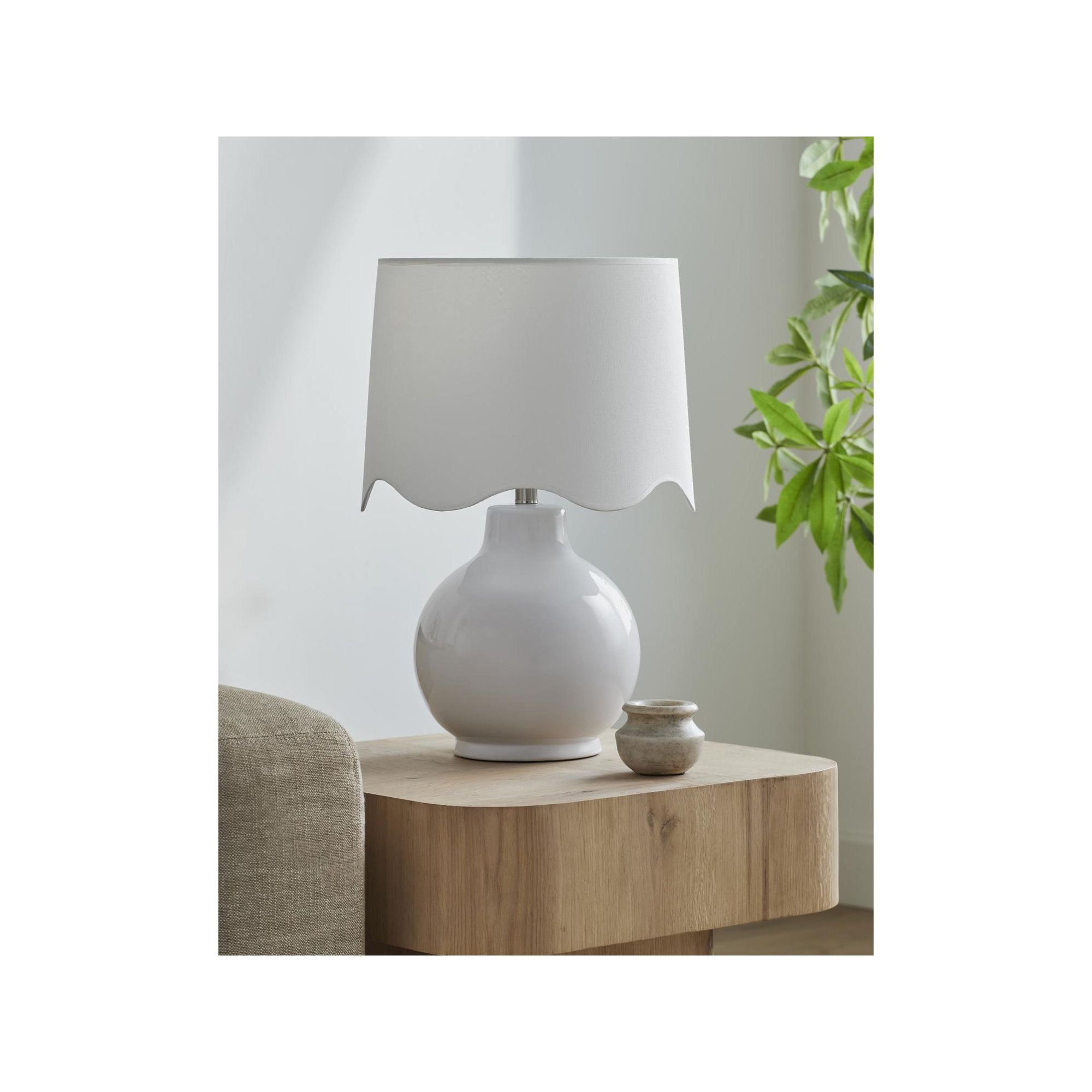 Maura Accent Table Lamp, White, 22"H x 15"W x 15"D, White