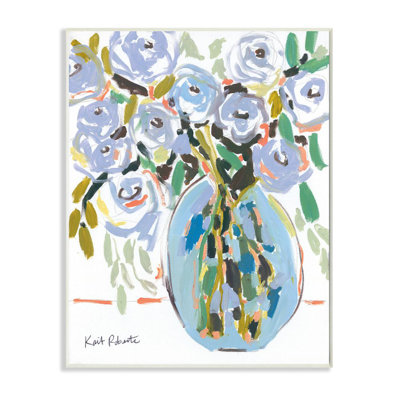 «Blue Pastel Floral Bouquet» par Kait Roberts - impression d'art graphique