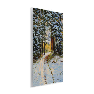 "Snowy Forest Trail", art mural sur bois par Andrew Kiss