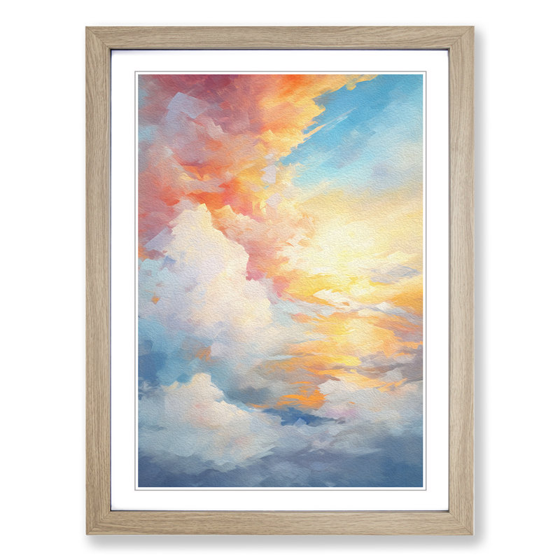 Single Picture Frame Print on Wood, Oak Framed, 34cm H x 25cm W
