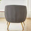 Fauteuil d'appoint en velours côtelé avec pieds en métal doré-1245854370