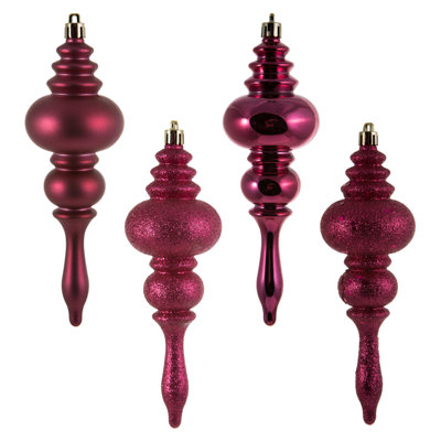 7" 4-Finish Finial Ornament