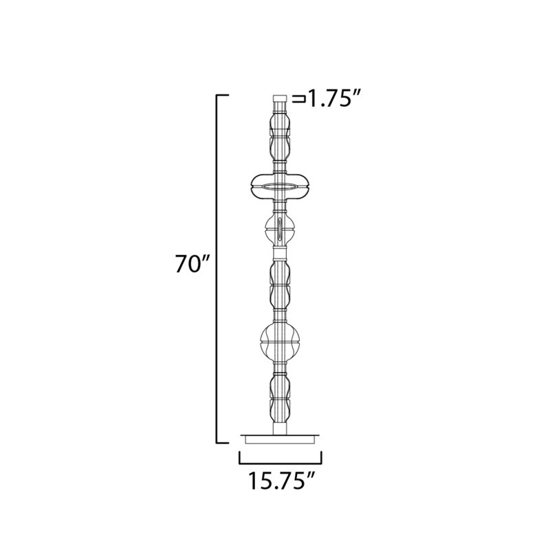 Gusto LED Floor Lamp, Gunmetal, Amber/Clear