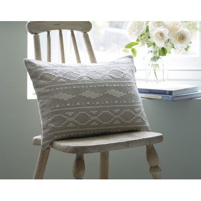 Britten Geometric Embroidered Linen Lumbar Pillow Cover