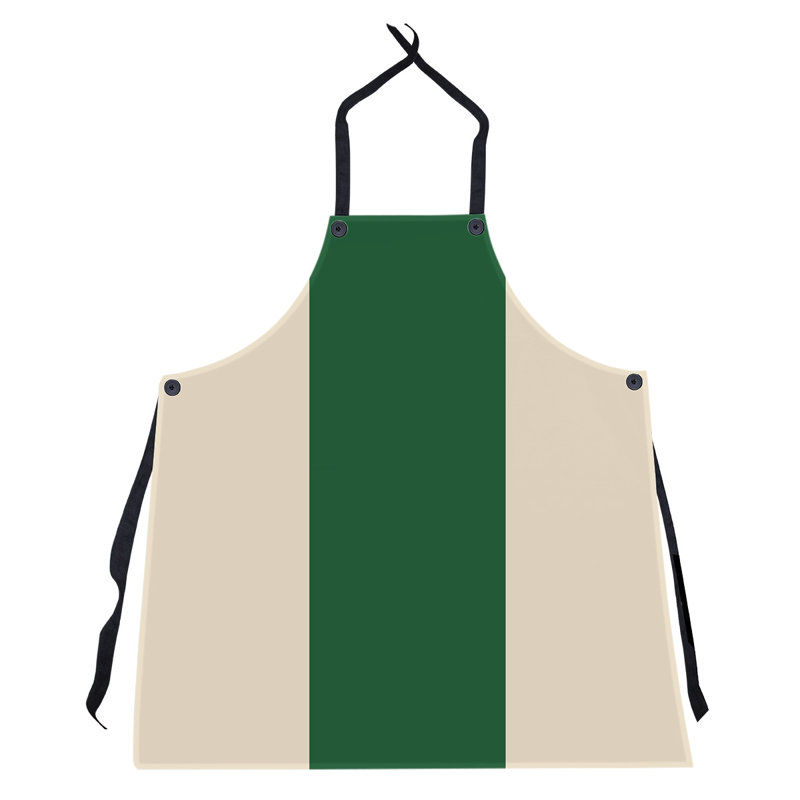 No Pattern Bib Apron, Cream/Green