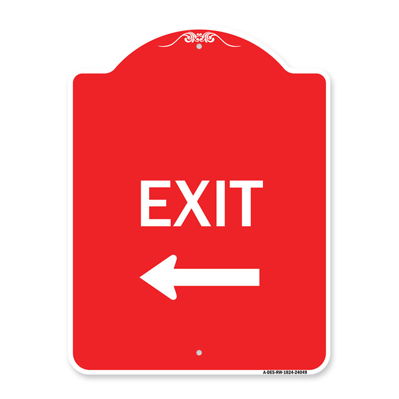 Enseigne Signmission Designer Series - Sortie (avec flèche gauche) 2/24049, H 24 po x l 18 po x p 1 po