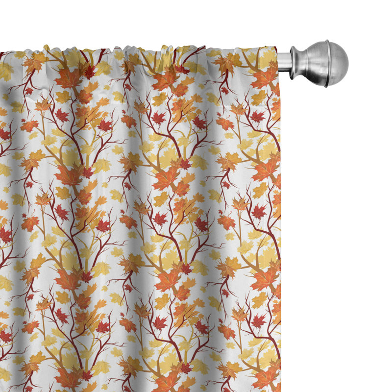 Fall Semi-Sheer Rod Pocket Curtain Panels, 28" x 84"