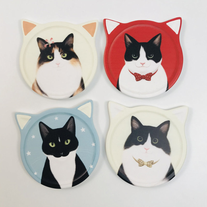 Ceramic 4 Piece Coaster Set