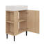 Petit meuble-lavabo avec lavabo simple en céramique-414888837