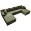 Canapé modulaire en chenille à compression en U 4 pièces Koli, vert, face à gauche Koli-1670228223