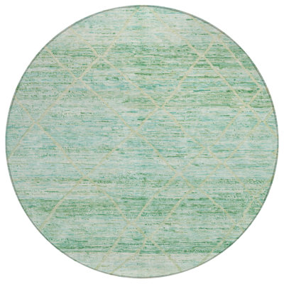 Flamara Green Washable Indoor-Outdoor Rug - 