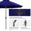 Parasol de marché en oléfine de 2,74 m (9 pi) avec inclinaison et levage à manivelle-1188038524
