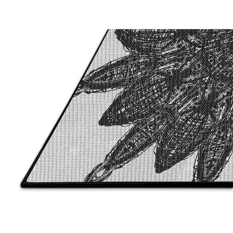 Tapis noir/gris tissé à la machine, Rectangle 2 pi x 3 pi