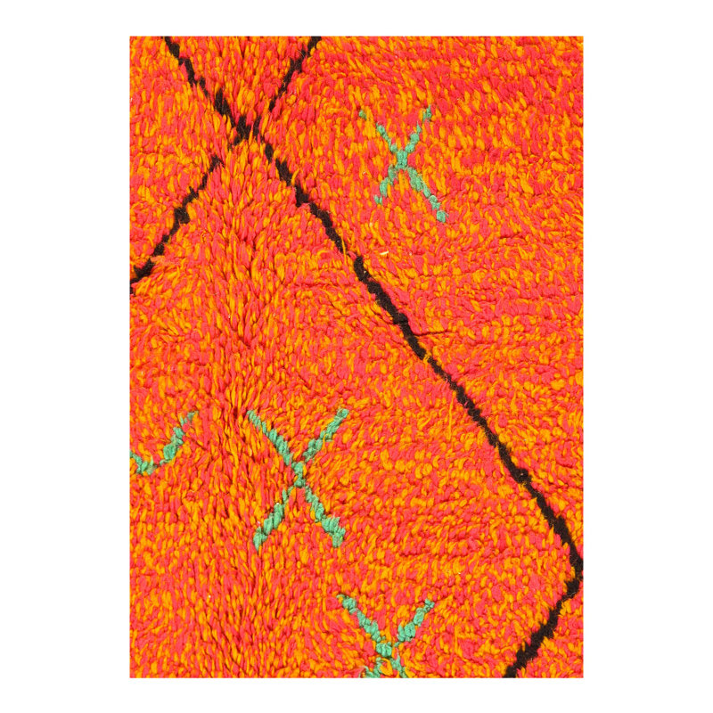 Tapis unique en laine de couleur orange foncé 6 pi x 8 pi 5 po Midwest