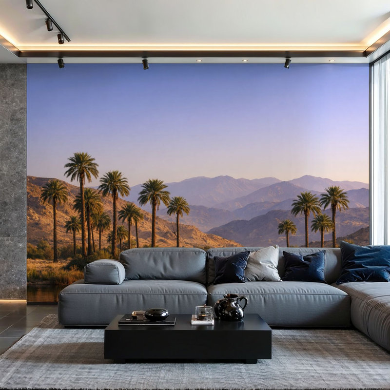 Peel and Stick papier peint mural Palm Spring Scenic San Mountain Landscape Art mural auto-adhésif et amovible