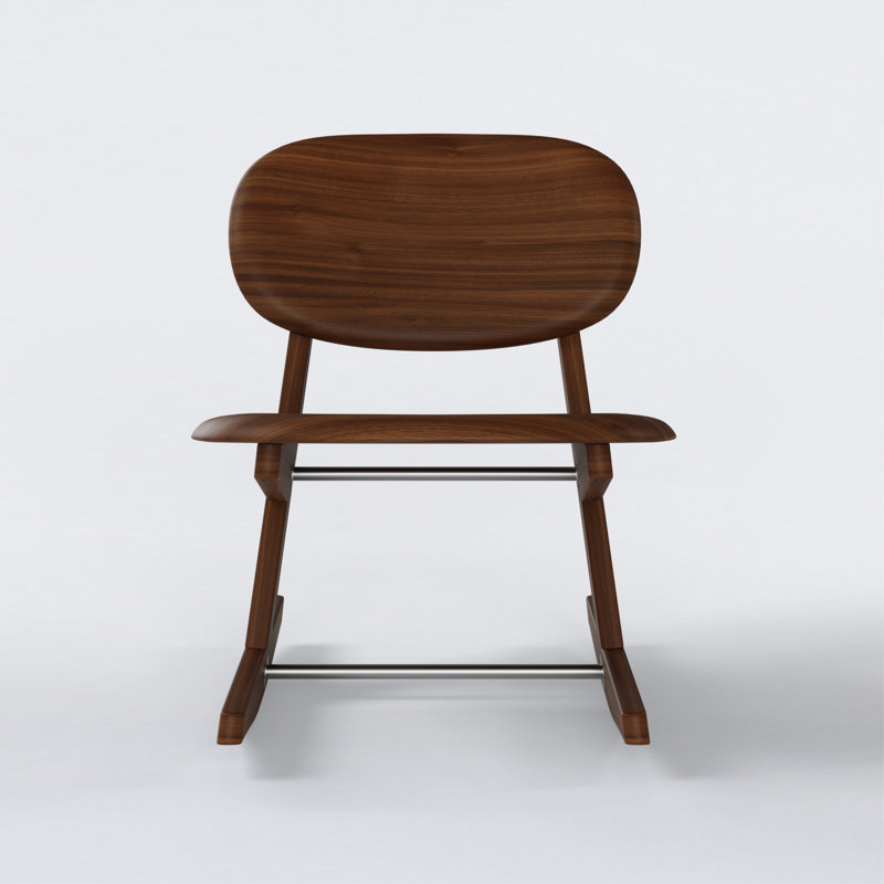 KufenKarl Rocking Chair, Solid Wood Rocking Chair, Mid-Century Comfortable Home Decor Rocking Chair, Walnut Dark