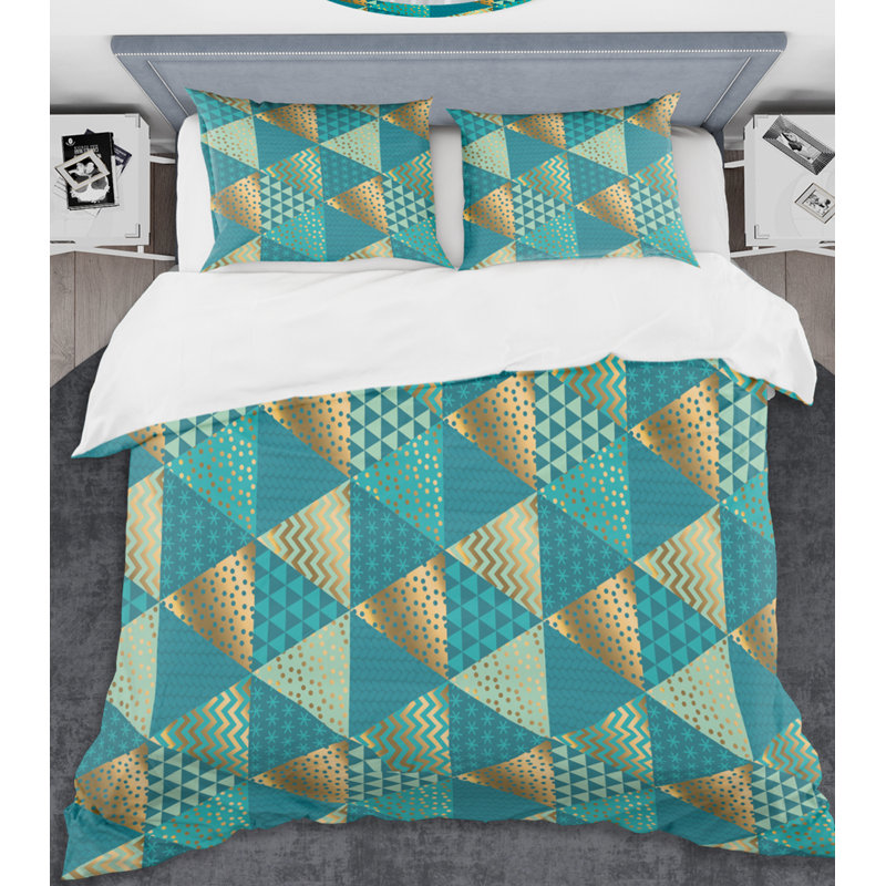 Ensemble de housse de couette de style mid-century dynamics i, Housse simple + 1 taie décorative