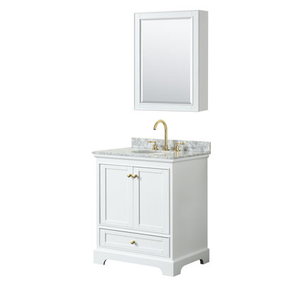 Deborah 30'' Single Bathroom Vanity with Marble Top