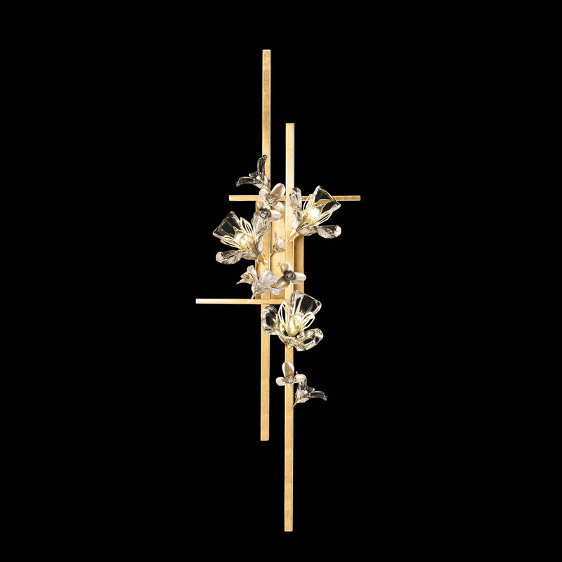 Azu Flush Mounted Sconce, Gold Leaf