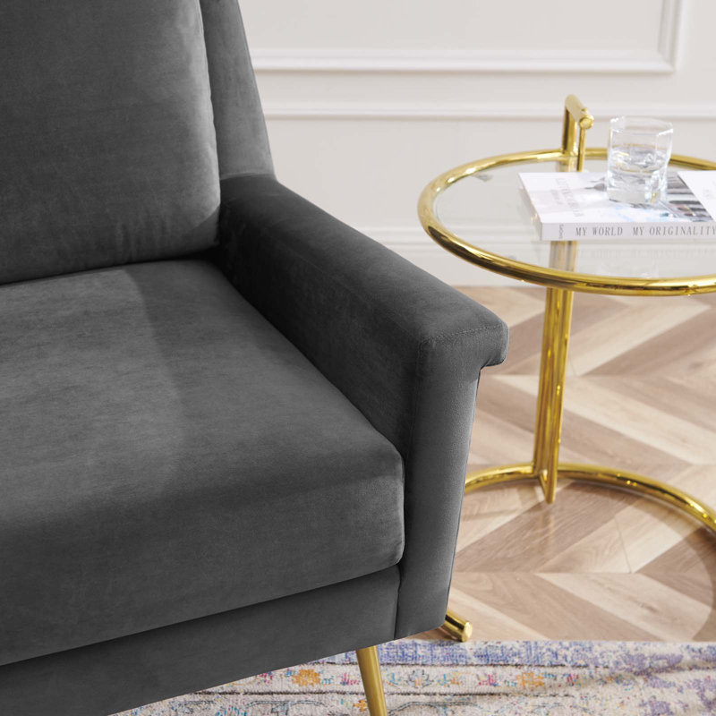 Fauteuil Chesapeake Performance Velvet par Modway, gris