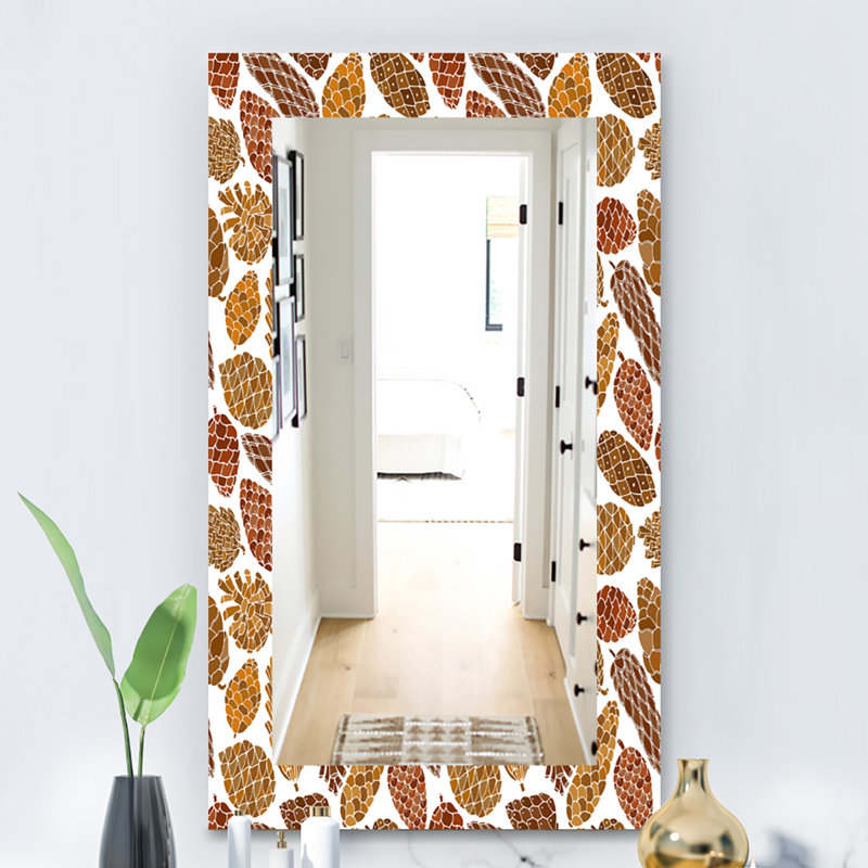Miroir mural traditionnel à cônes de pin, H 39,4 po x l 29,5 po