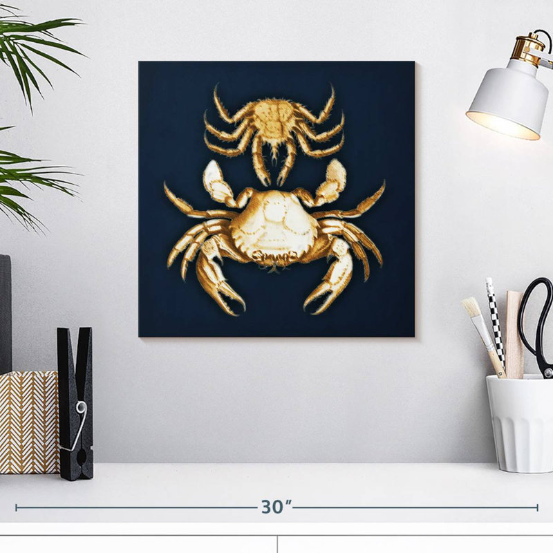 Brampt Crabs Navy, 16" H x 16" W