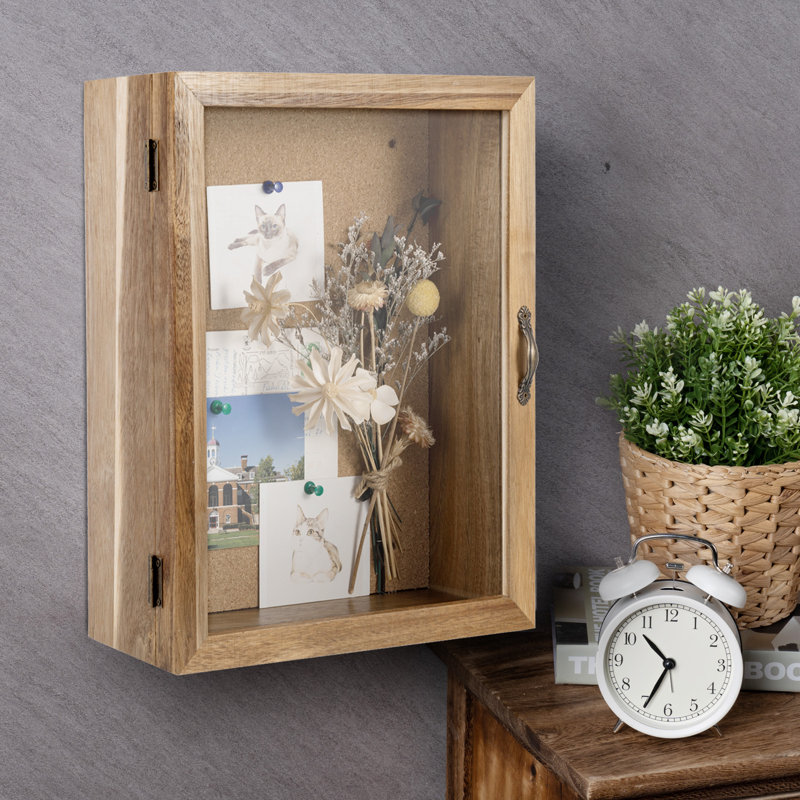 Cenedra Wall Mounted Picture Frames with Cork Board Backing, Acacia Wood
