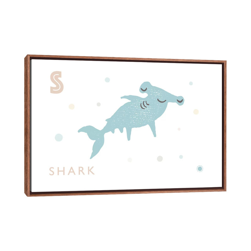 " Shark ", No Mat, 40" H x 60" W x 1.5" D, Brown Framed Canvas