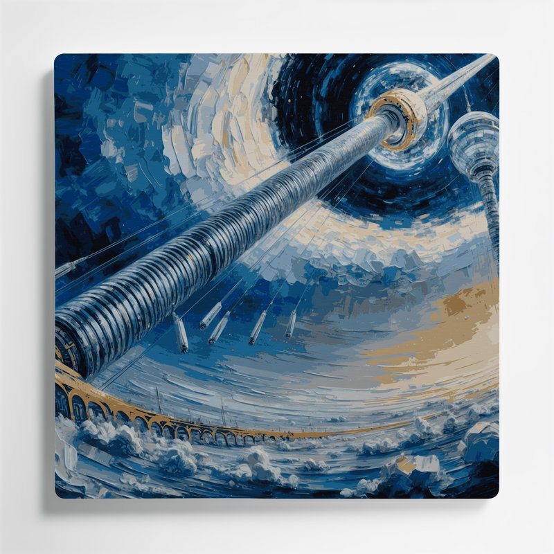 Art mural en métal bleu, H 32 po x l 32 po x P 0,05 po