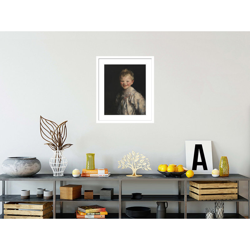 «Laughing Child» par Robert Henri, impression giclée sur cadre, H 27,25 po x l 23,5 po