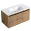 Meuble-lavabo de salle de bain mural de 36 po avec lavabo en gel - Spacieuse charnière de tiroir à conception spacieuse pour endommager les charnières en acier inoxydable-721306549