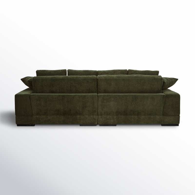 Plunge Sectional, Dark Green Corduroy