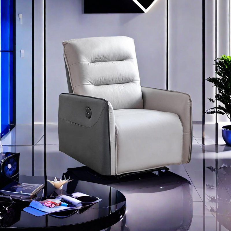 Fauteuil inclinable Scornik, Mélange de polyester gris / vert foncé