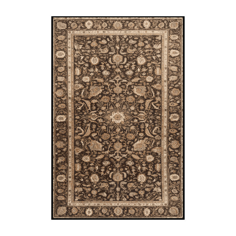 Tapis brun lavable à la machine, Rectangulaire 8 pi x 10 pi
