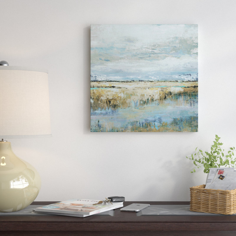 " Coastal Marsh ", 24" H x 24" W, Wrapped Canvas, No Frame