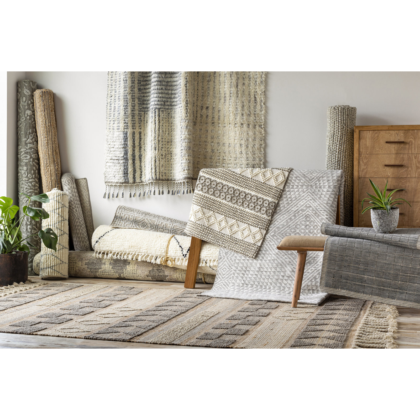 Fallbrook Hand-Woven Striped Jute Rug, Runner 2'6" x 8'