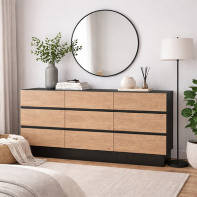 Commode en bois 9 tiroirs