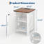 Table de chevet et table de bout moderne à deux niveaux 18 po avec station de charge pour chambre à coucher et salon 18 po-1040657608-1040657610