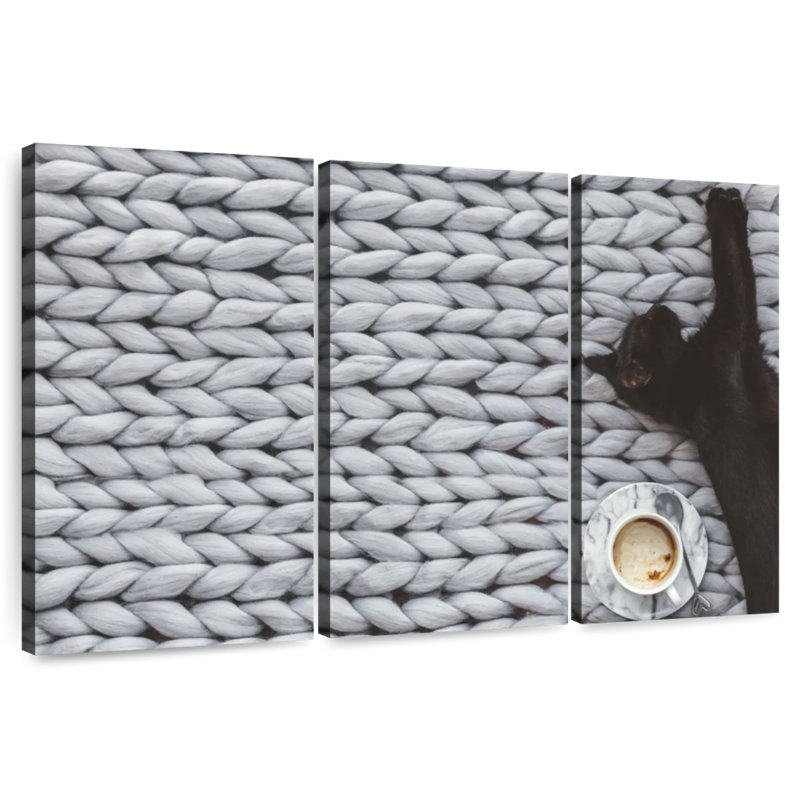 Brampt Lazy Black Cat, 32" H x 50" W