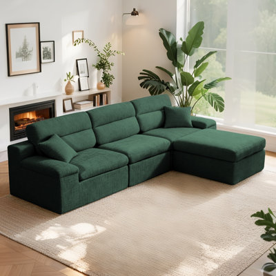 Canapé modulaire en L 110 po Chenille
