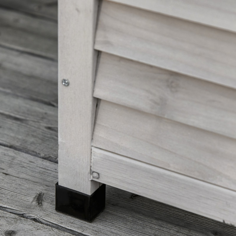 Boîte de rangement en bois 75 gallons, contenant de rangement extérieur avec aération