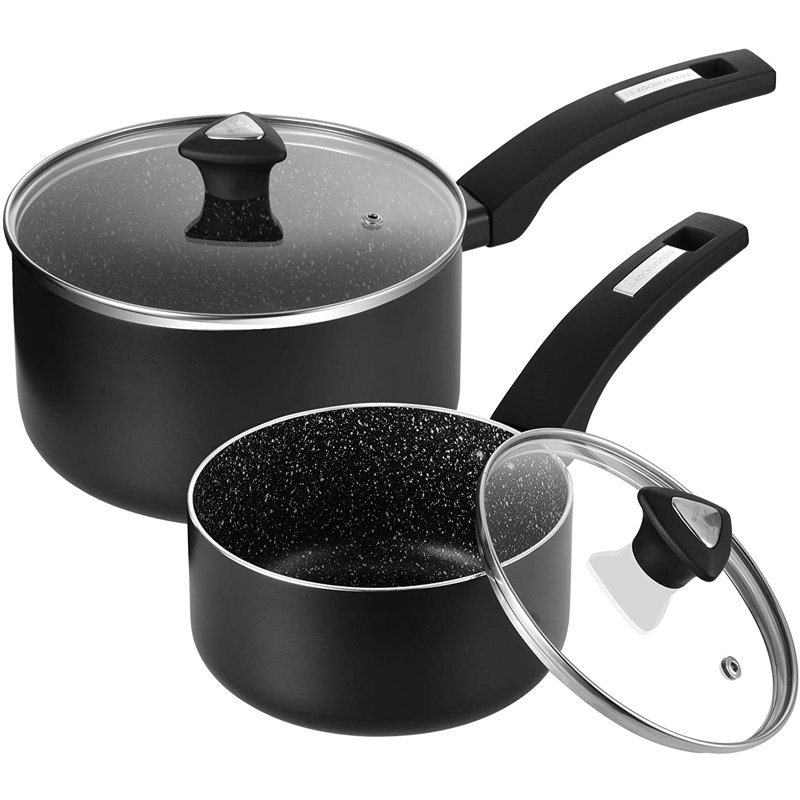 CS KOCHSYSTèME 1,5 pte & 3 pte Ensemble de casseroles antiadhésives en aluminium avec couvercles