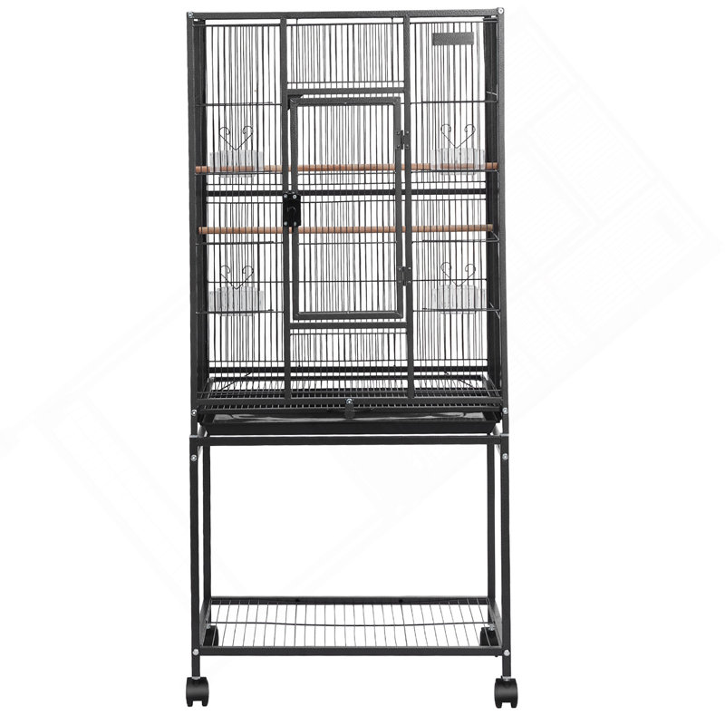 Cage à oiseaux stable en fer forgé avec mobilité facile