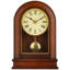 Horloge, plateau de table, brun noyer