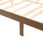 Grand lit en bois de pin avec tête et pied de lit en rotin, avec plateforme de lit rehaussée centrale, noyer-129858849-129858851