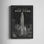 «Blueprint Map New York Chrysler Building Black» par Sue Schlabach, impression de photographie de paysage urbain en noir et blanc-736600562