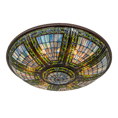 Fleur-de-lis Glass Semi Flush Mount