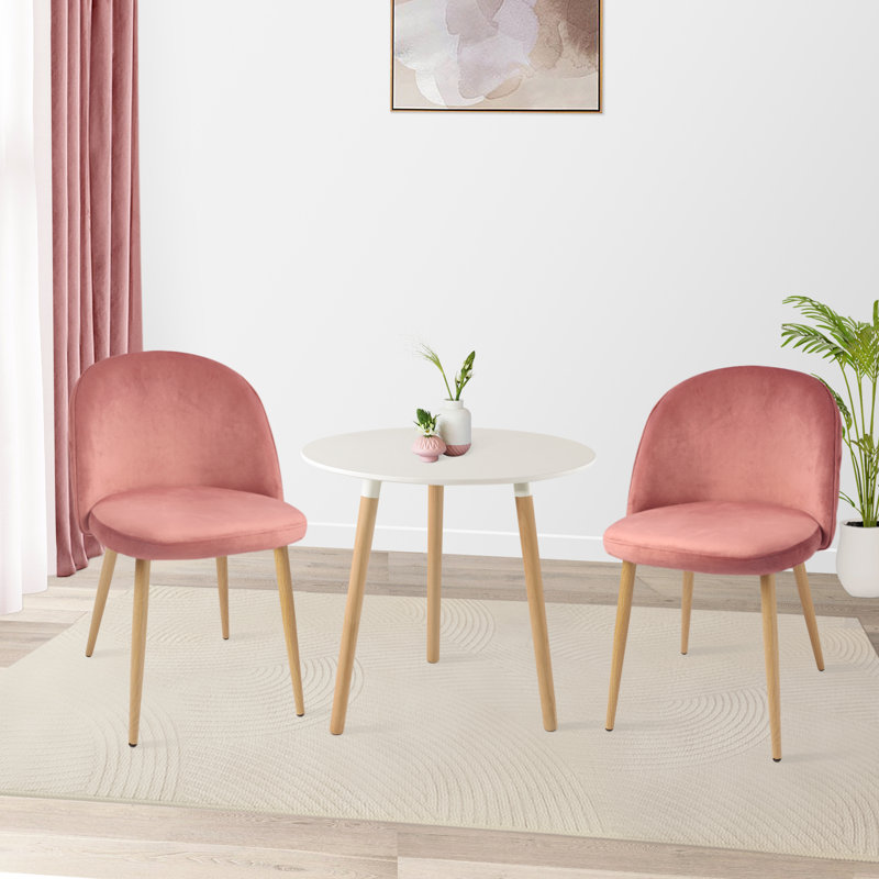Modern Dining Chair Velvet Chairs, Dining Table Chairs Upholstered Chairs with Backrest Wooden Style Metal Legs for Dining Room, Living Room, Restaurant Cafe